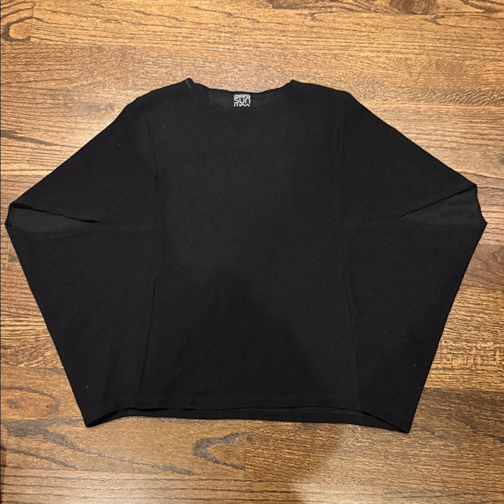 Clara Sunwoo Elegant Black Knit Top